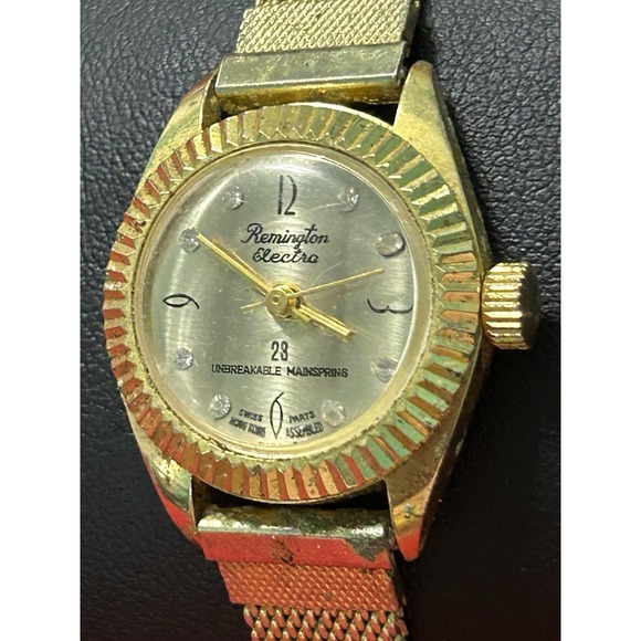 Vintage Remington Electra 23 Ladies Unbreakable Mainspring Watch 8 Diamond Chips main image 6